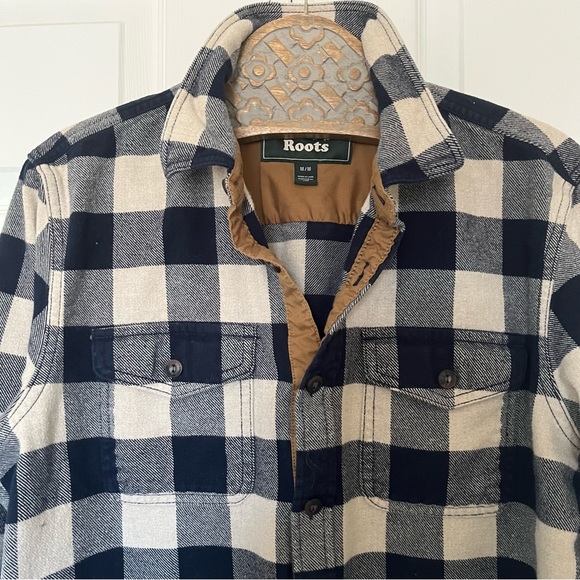ROOT’s Heavy Flannel Shirt with elbow patch , Sz M - Picture 4 of 8
